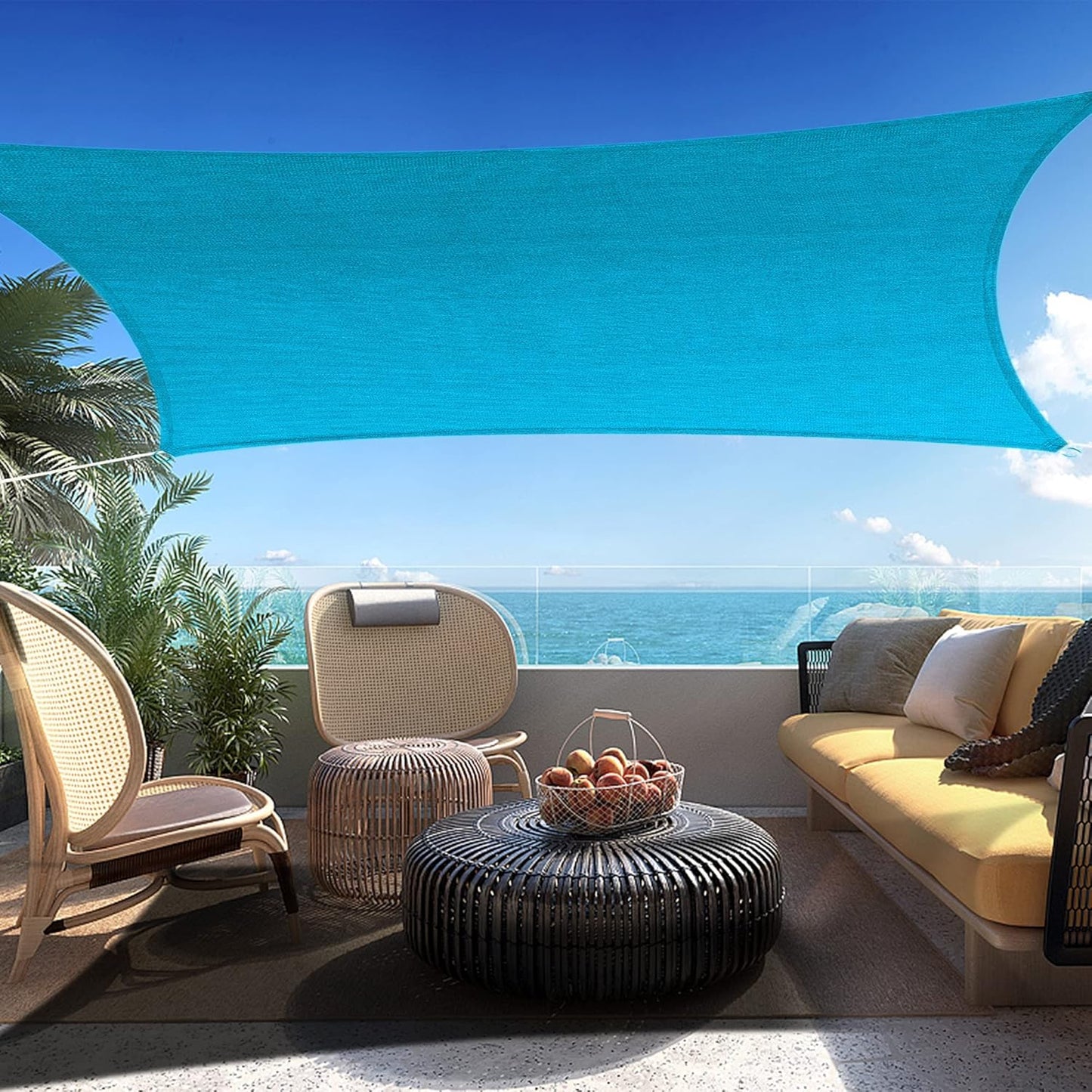 13' x 22' Turquoise Rectangle Sun Shade Sail SSP1212 Canopy Durable Fabric UV Block Awning,We Make Custom Orders