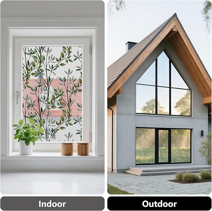 NINETREX One Way Window Privacy Film, Daytime Privacy Static Cling Sun Blocking Anti UV Reflective Window Tint for Home and Office 17.5 x 157.4 inches, Silver Leaf