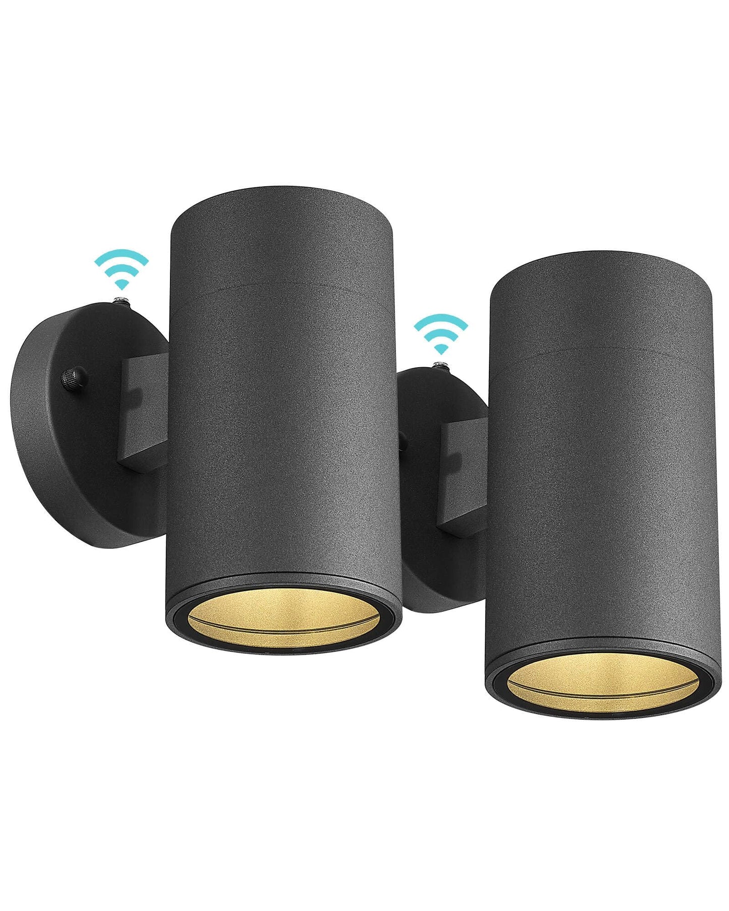Ken & Ricky Dusk to Dawn Wall Lights, Matte Black, Aluminum, 2 Pack, with Glass Cover, Model KR3378-W-2PK-B