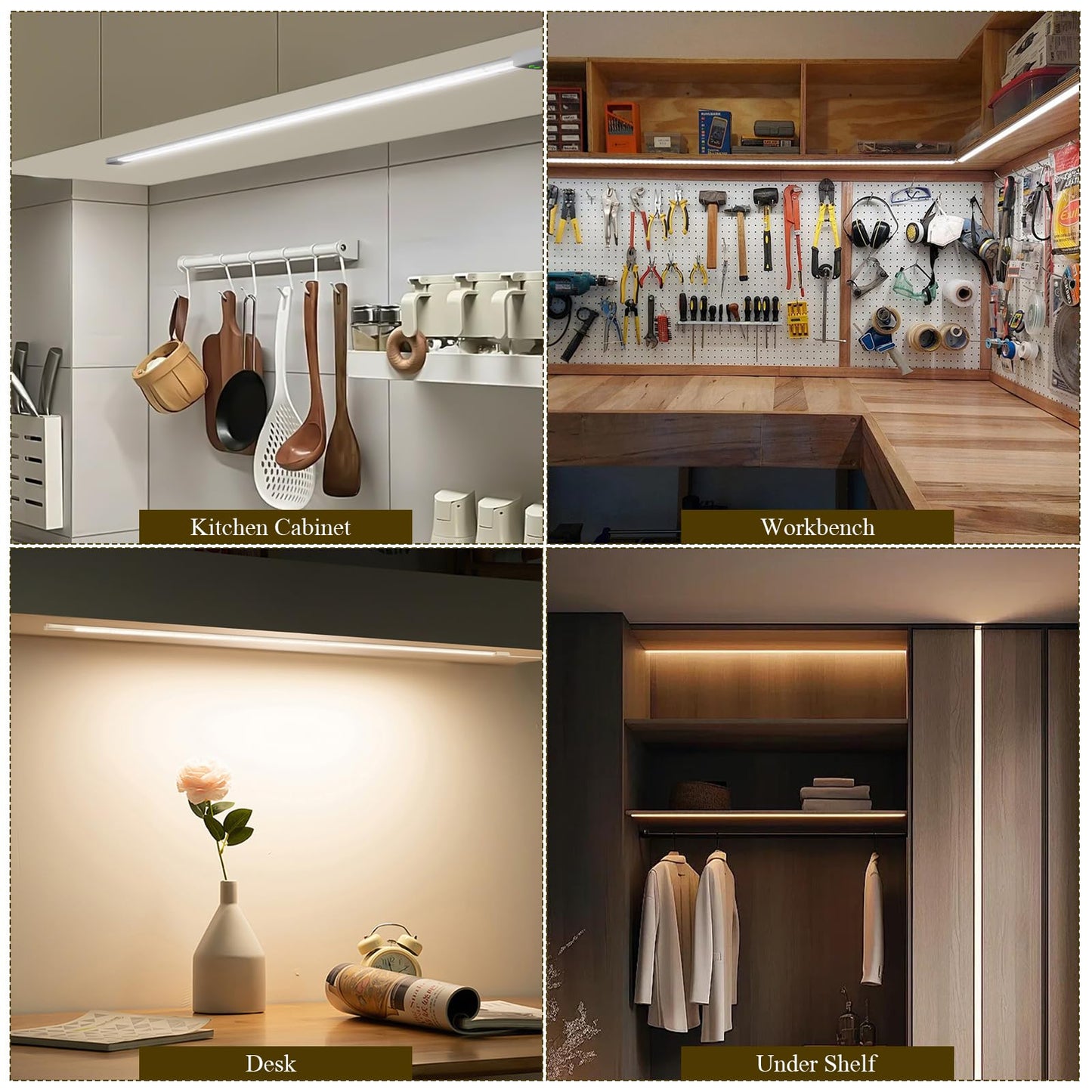 Under Cabinet Light With Hand Wave 40 Inch 1090Lm 2-Pack Under Cabinet Lighting Plug In 3 Colors Undercabinet Lights For Kitchen Stick On Led Under Counter Lights For Cabinet Desk Shelf