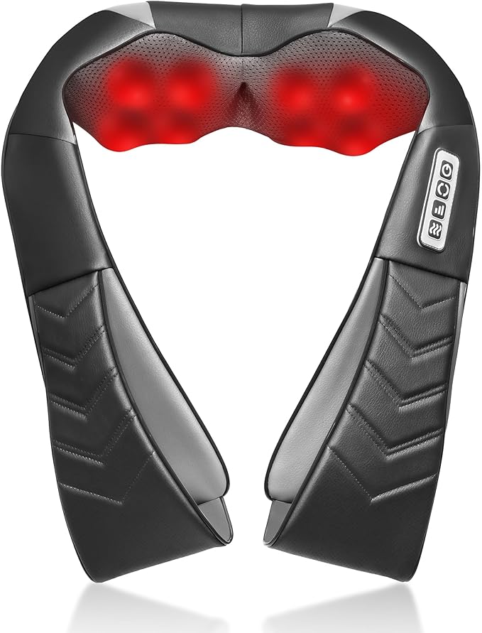 Shiatsu Neck and Back Massager, Electric shoulder Massager with Heat, Deep Tissue Kneading Massage for Pain Relief, Idea G...