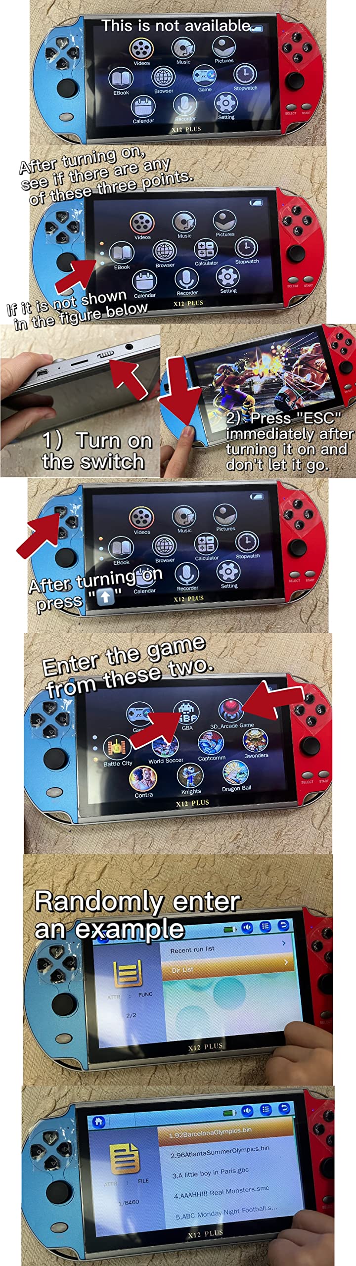 TCDSTAR Original factory 16GB Retro Handheld Games Player x 12 plus 10000games Portab 7 Inch e-book MP5 Video Game Consoles Birthday Gift for kids Adults