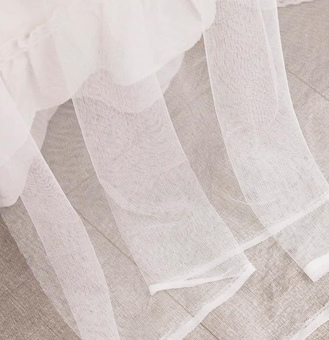 Mengersi Bed Canopy Mosquito Net for Bed,Canopy Bed Curtains Elegant Bed Drapes Screen Netting Canopy Curtains Bedroom Decor (White, Twin/Twin XL)