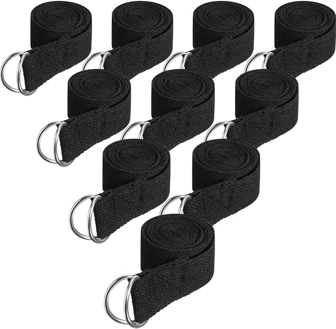 Jerify Yoga Strap for Stretching Bulk 6ft Exercise Stretch Band with Metal D Ring Adjustable Pilates Non Elastic Yoga Belt...