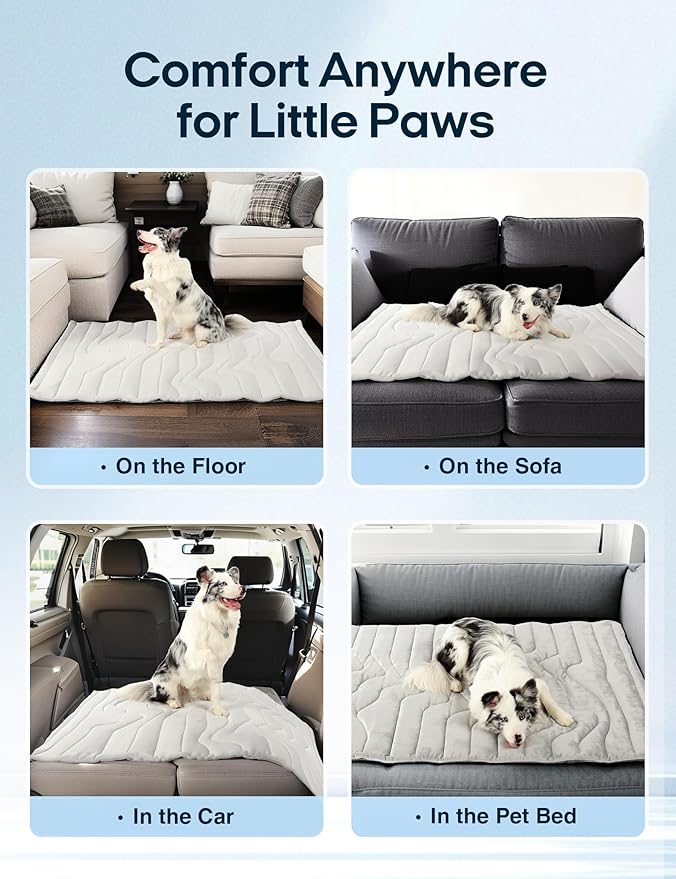 ZonLi Dog Cooling Mat, 48" x 28"Large, Reversible Cooling Pad for Dogs & Cats (Cool & Warm), Durable & Machine Washable, Pet Mat for Crate, Kennel, Bed, Sofa, Arctic Grey