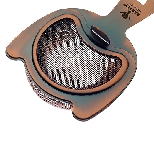 Barfly Fine Mesh Spring Strainer, Antique Copper
