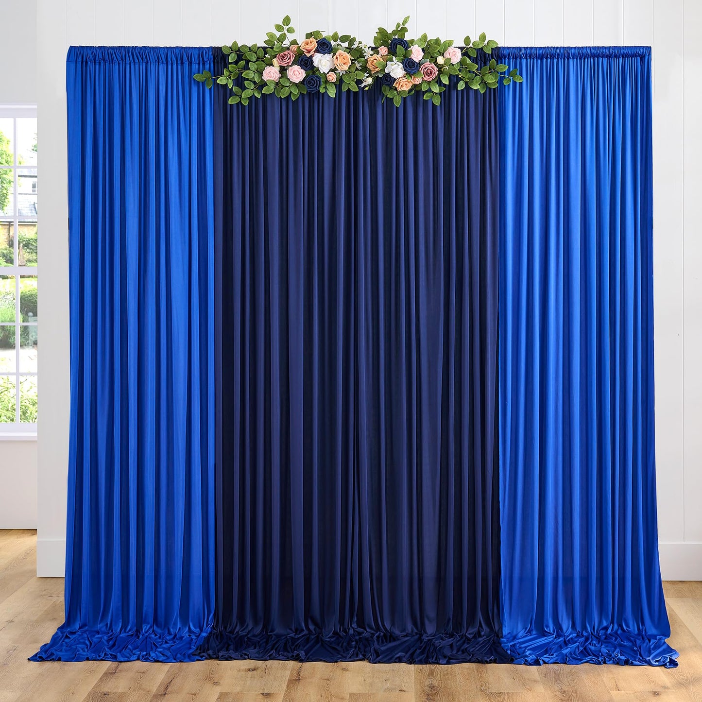 10X10Ft Wrinkle Free Royal Blue Backdrop Curtains & Navy Blue Backdrop Drapes For Parties, Photo Backdrop For Birthday Wedding P