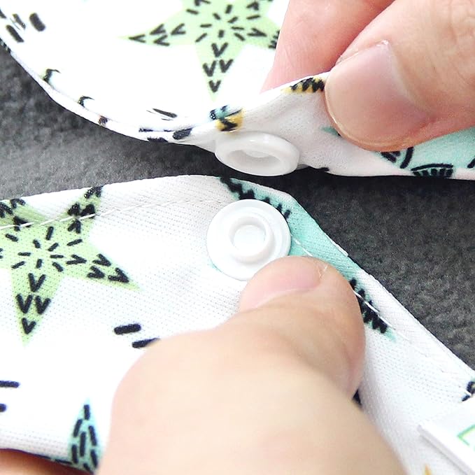 7pcs Set 1 pc Mini Wet Bag +6pcs Absorbent Reusable Sanitary Pads/Washable Cloth Menstrual Pads (L,Elegant)…