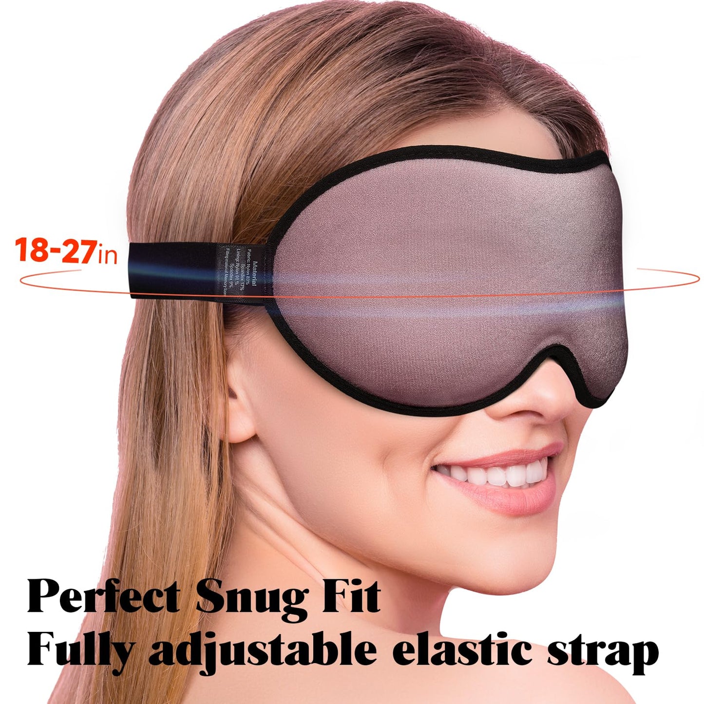 MABAO Weighted Eye Mask for Sleeping, Blackout 3D Contoured Sleep Mask with Adjustable Strap for Women Men, Memory Foam Gentle Pressure Relief Comfort Eye Cover Blindfold for Insomnia & Travel - Brown