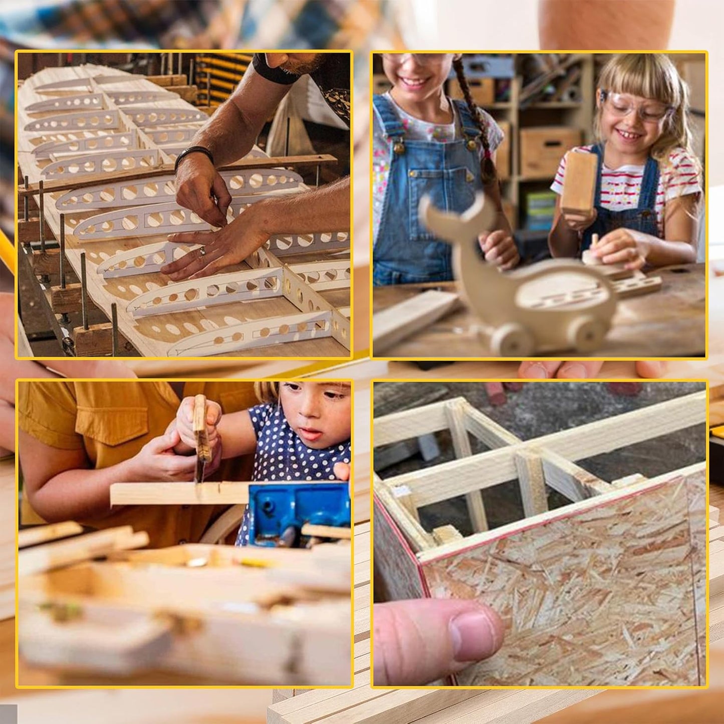 60Pcs Balsa Wood Square Dowels 1/4 x 1/4 x 12 inch ，DIY Balsa Wood Sticks for Crafts Model Making (1/4"x12"-60pcs)