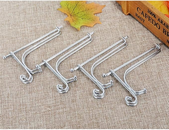 LIONWEI LIONWELI 4 Inch Silver Iron Plate Stand Holder Easel Display Stand for Plate?Picture?Photo and More,4 pcs.