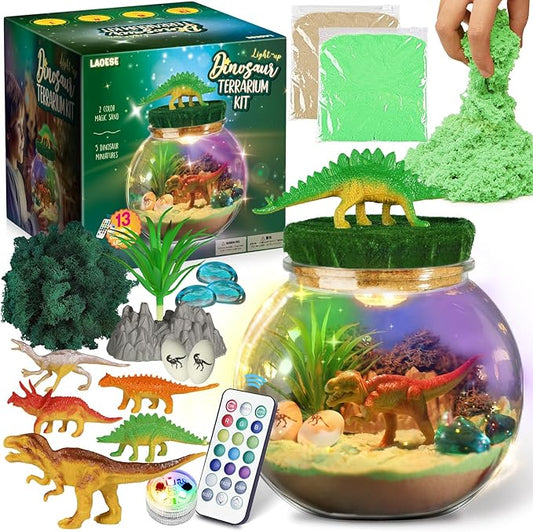 LAOESE Dinosaur Toys for Kids - Dinosaurs Terrarium Kit for Kids - Birthday Christmas Gifts for Boy Ages 4 5 6 7 8-12 Year...