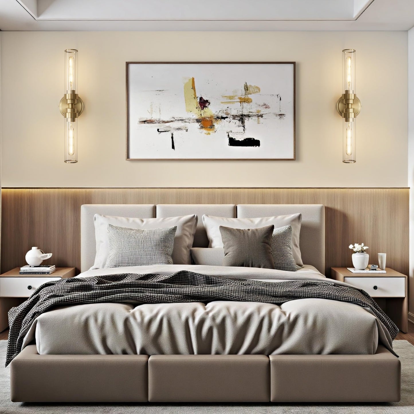 Vaziden Bathroom Light Fixtures  Gold Wall Sconce In Clear Glass Vanity Lights  Modern Bathroom Vanity Light Up And Down Sconces Wall Lighting For Living Room  Hallway  Bedroom - Bulb Not Included