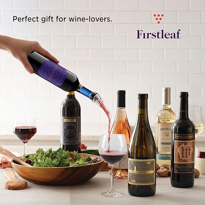 Wine Aerator Pourer Spout – Professional Aeration Pour Spout with Sediment Filter, Instant Flavor & Aroma Boost, Drip-Free / No-Spill Design, Easy to Clean, Ideal Gift for Wine Lovers