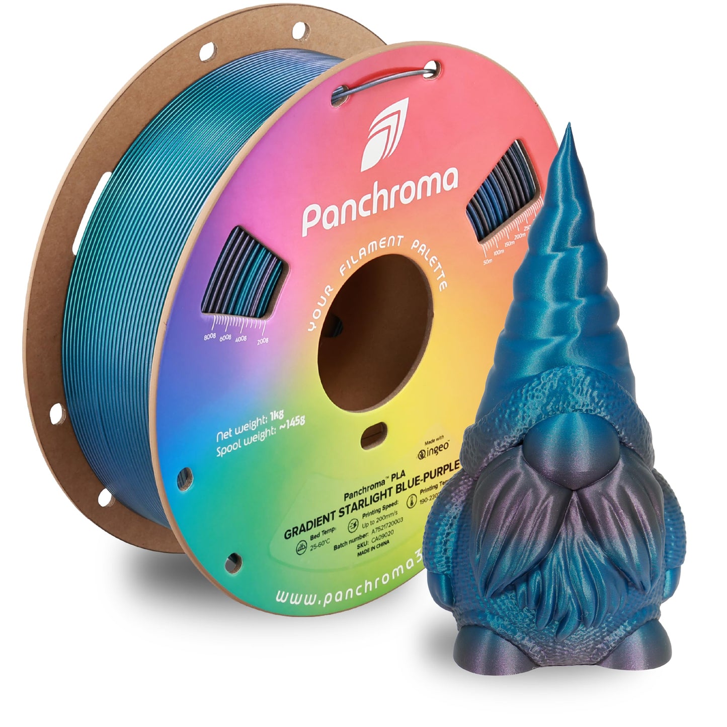 Polymaker Panchroma Gradient Starlight PLA Blue-Purple 3D Printing Filament, 1.75mm 1KG, Premium Gradient PLA, Easy To Print, AM