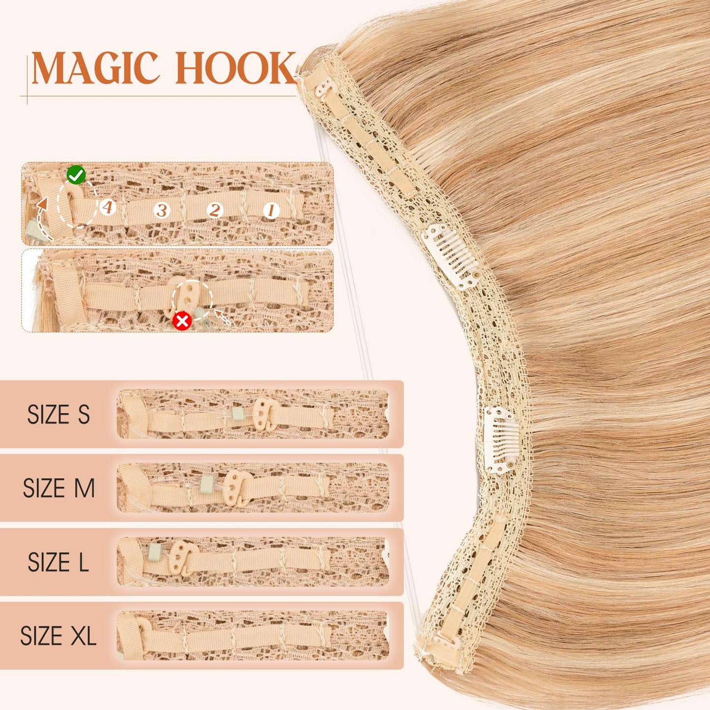 S-noilite Halo Hair Extensions Real Human Hair 12inch Short Straight Halo Hair Extensions for Women Adjustable Golden Brown/Blea