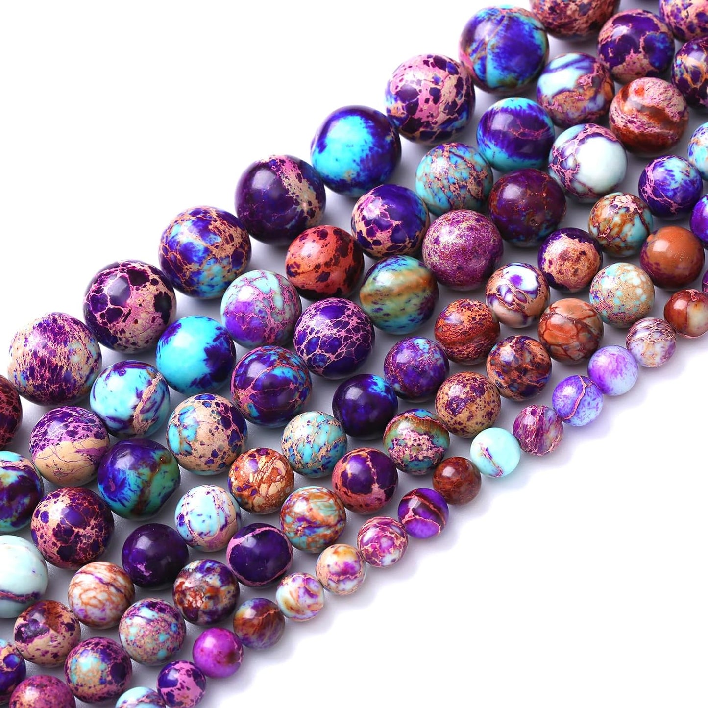 91PCS 4mm Natural Galaxy Sea Sediment Jasper Beads Gemstone Round Loose Spacer Stone Beads for Jewelry Making DIY Bracelet Necklace 15 Inch,Energy Stone Healing Power
