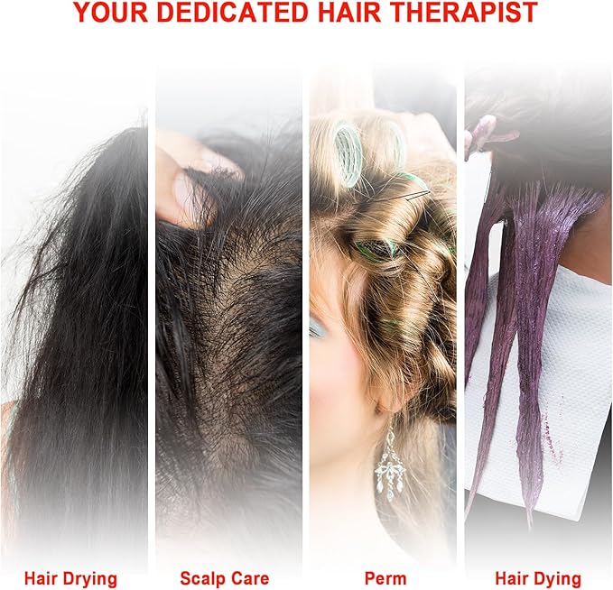 Hair Steamer Micro Mist Scalp Detoxify for Hair Wash Reclining Chair Bed Attachment Professional Hair Care for Salon SPA Barber Shop Fully Metal Meterial Elitzia ET1940