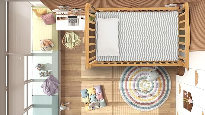 3 Pack Organic Bedside Bassinet Sheets Compatible with Mika Micky, Baby Delight, Dream On Me, AMKE and Other Bassinet Mattress Pads Size Between 17-21 in Width, 29-33 in Length, and 1.5-4 in Thick