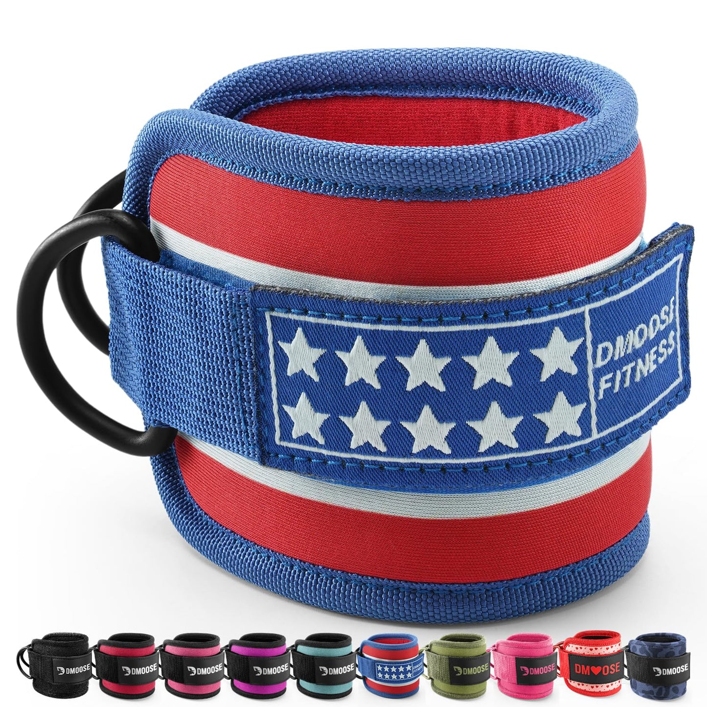 DMoose Ankle Strap for Cable Machine - One Size Fit with Premium Padding, Workout Kickback Ankle Cuffs, Ankle Bands for Working Out, Booty Workouts, Leg Extension, Hip Abductors & Lower Body Exercises