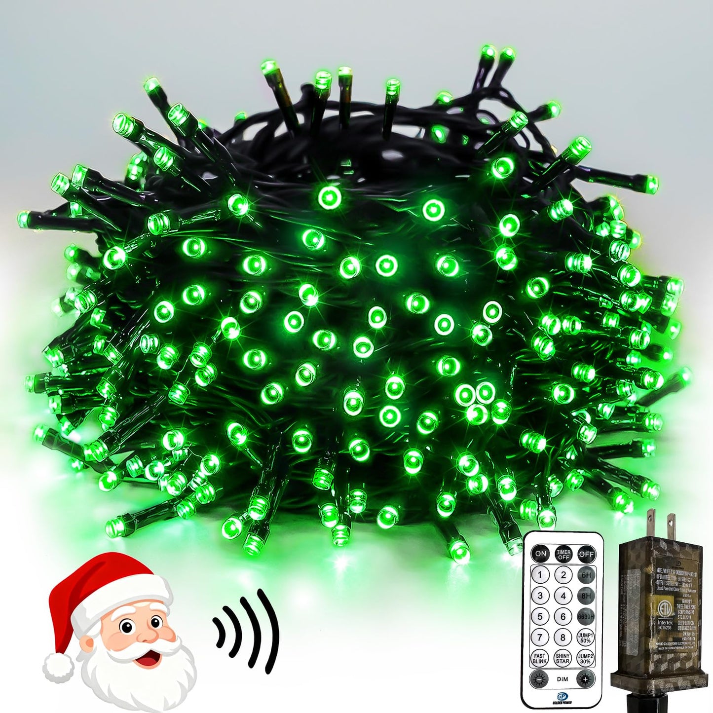 Voice Controlled Christmas Lights With Remote  99 Ft 300 Led String Lights Indoor Outdoor With 12 Modes 3 Timers  Dimmable Twinkle Light Plug In Waterproof For Xmas Tree Yard Party Decorations  Green
