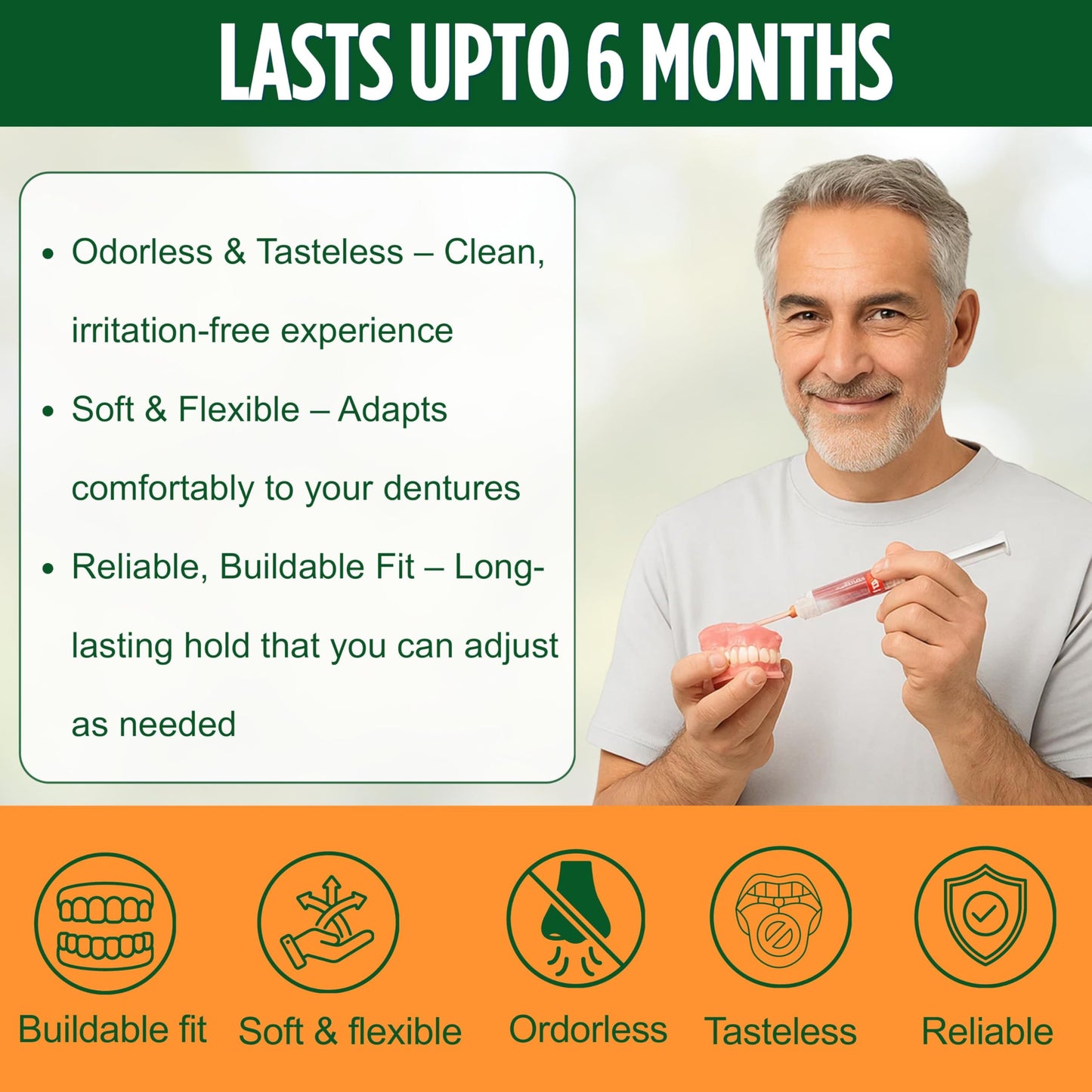 E&E Upper and Lower Denture Soft Reline Kit