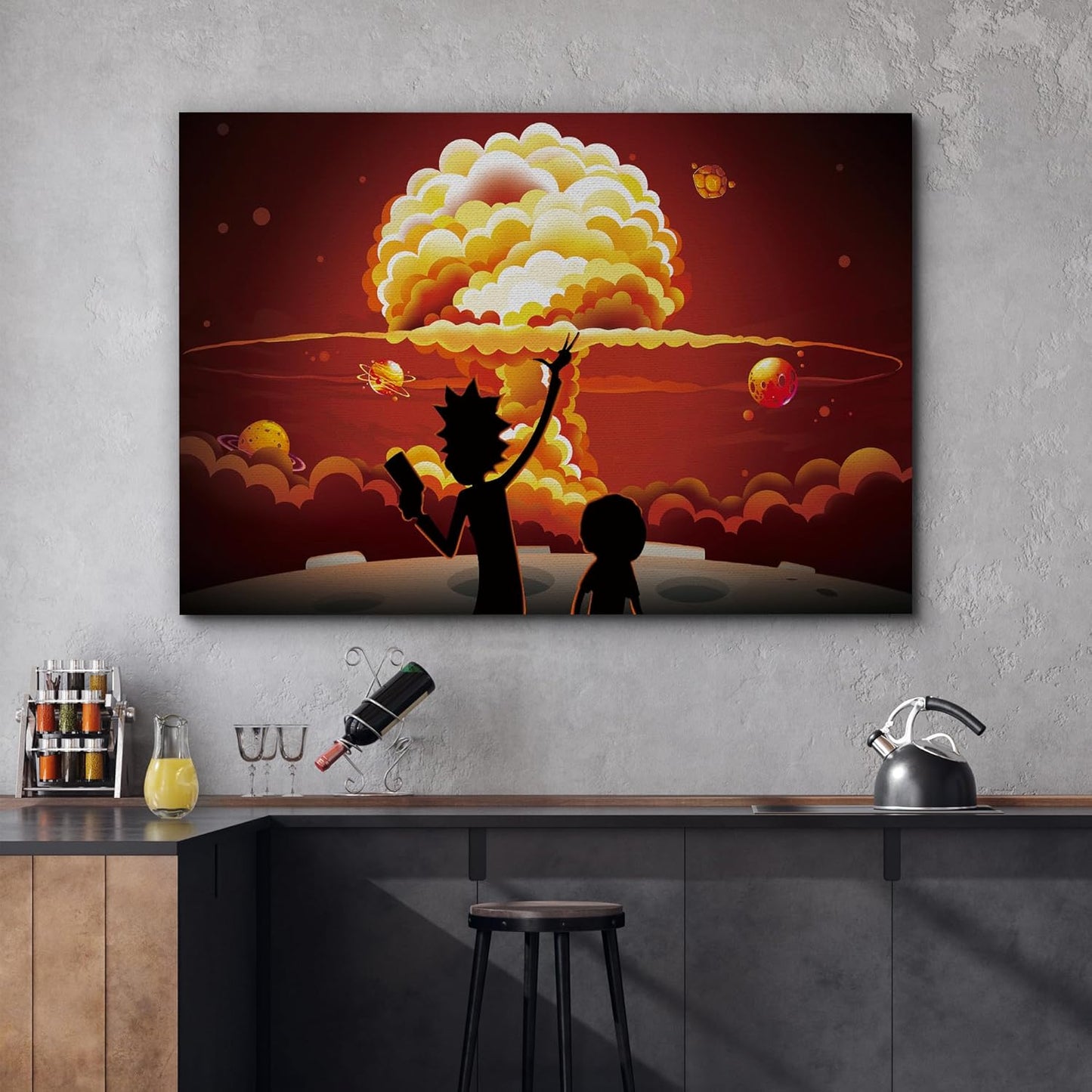 wall26 Rick and Morty Canvas Wall Art Modern Wall Decor Stretched and Framed Ready to Hang - 16x24 inches