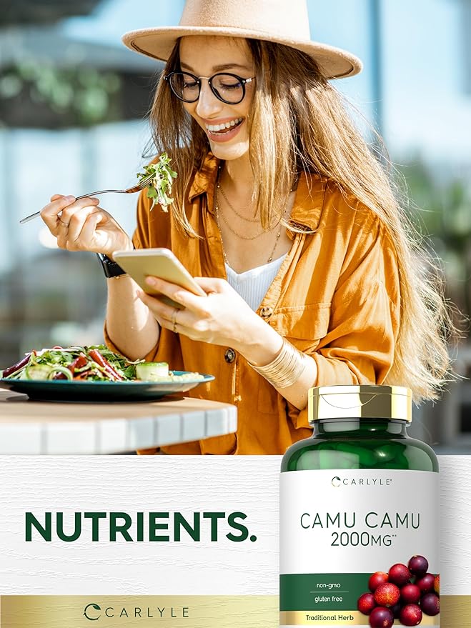 Carlyle Camu Camu with Vitamin C | 2000mg | 150 Capsules | Herb Extract Supplement | Myrciaria Dubia | Non-GMO and Gluten Free
