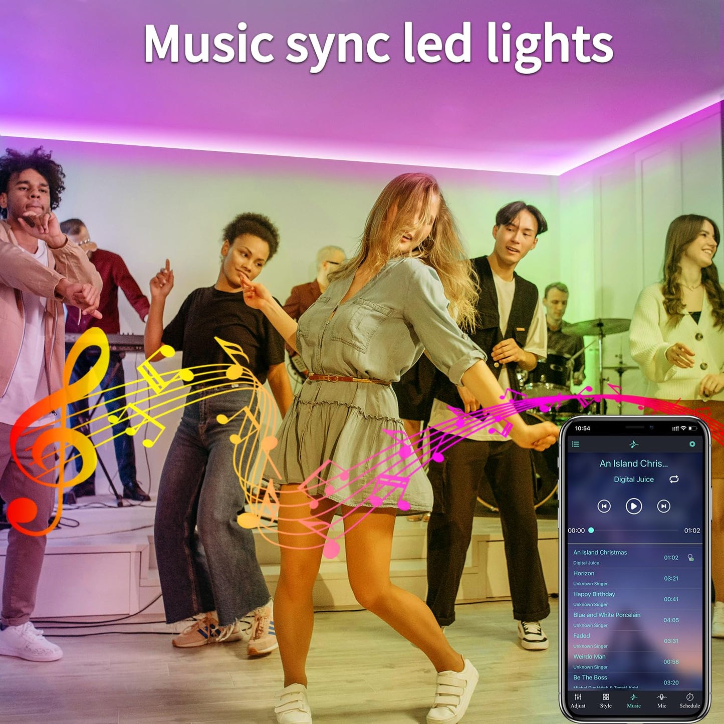 vimeepro LED Strip Lights 500ft Waterproof RGB Music Sync with App/Remote Control Model vimeepro-ledFS500FT03