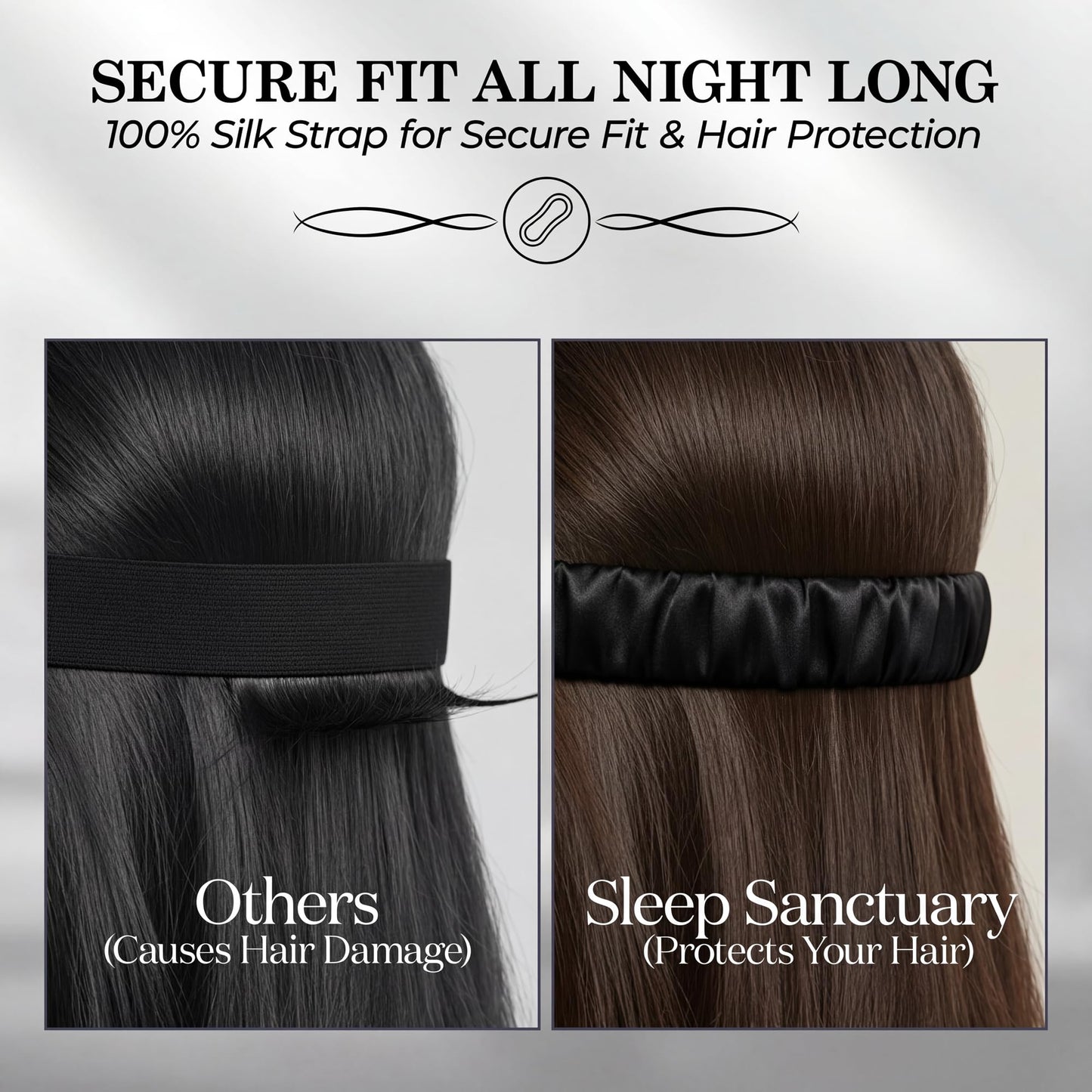 SLEEP SANCTUARY 100% Pure Mulberry Silk Sleep Mask - 22 Momme Light Blocking 3D Contour Silk Eye Mask for Sleeping - Secure Fit for Side Sleepers, Women & Men - Cloud Soft (Black)