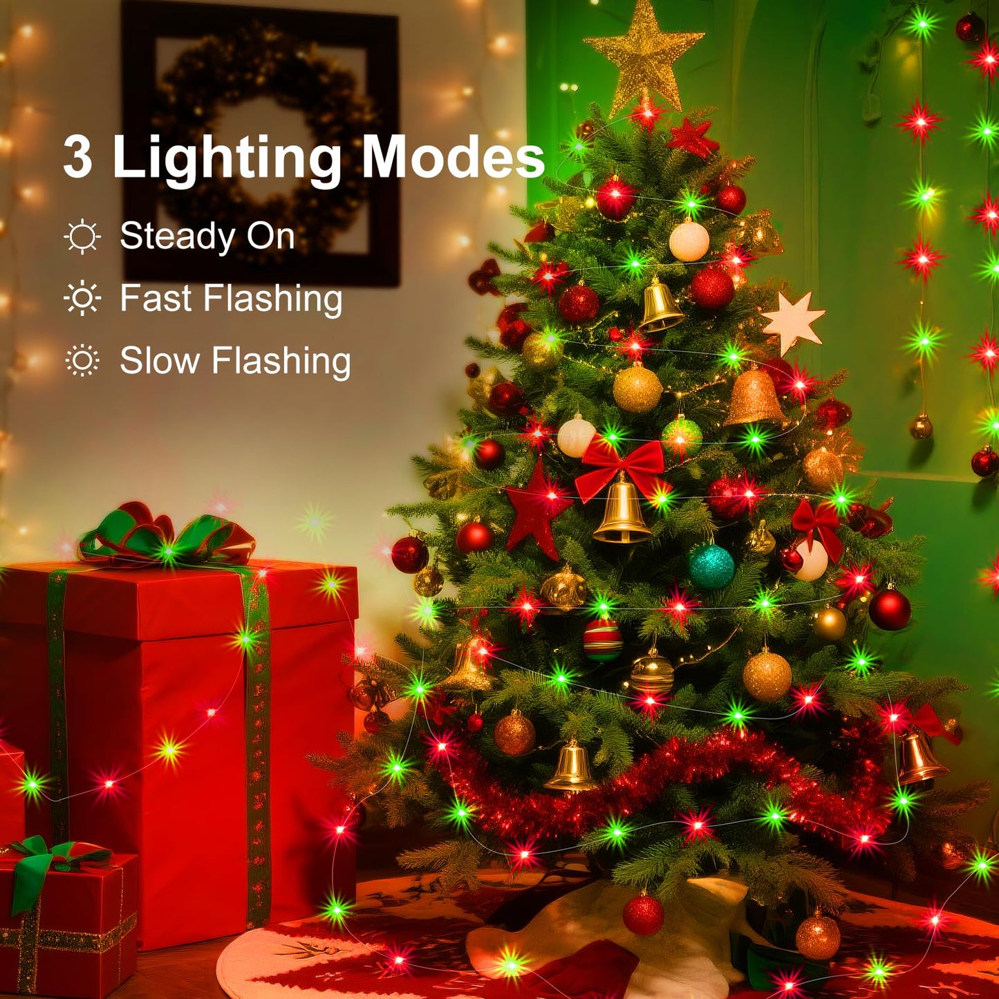 Zgwj 12 Pack Christmas Fairy Lights Battery Operated  7Ft 20Led Mini Fairy String Lights Silver Wire 3 Modes Waterproof For Christmas Tree Diy  Parties  Bedroom Decorations Red&Green