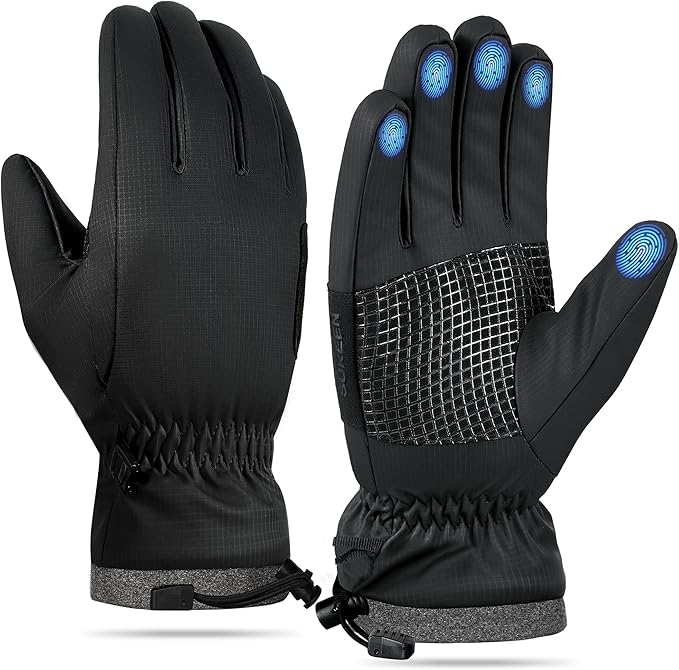 Sukeen Windproof Winter Gloves for Cold Weather, Soft Warm Touchscreen Anti-Slip Mens Winter Gloves for Running Driving Cy...