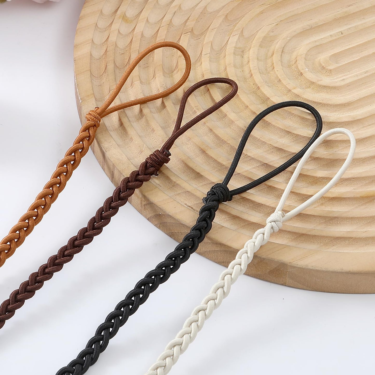 YOcity Elastic Hair Ties for Beach Sports 4 Packs 16 Sport Hair Ties for Women Pony Tails for Thick Long Hair Swimming
