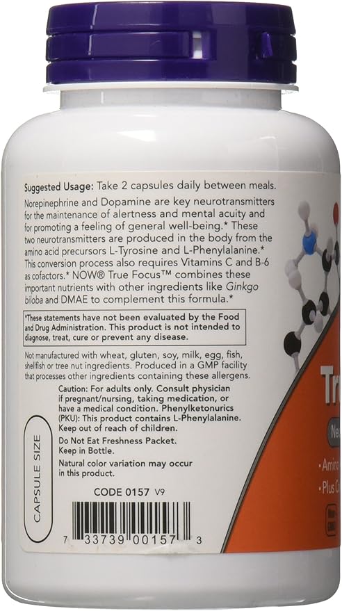 Now Foods True Focus, 90 Veg Capsules (2 Pack)