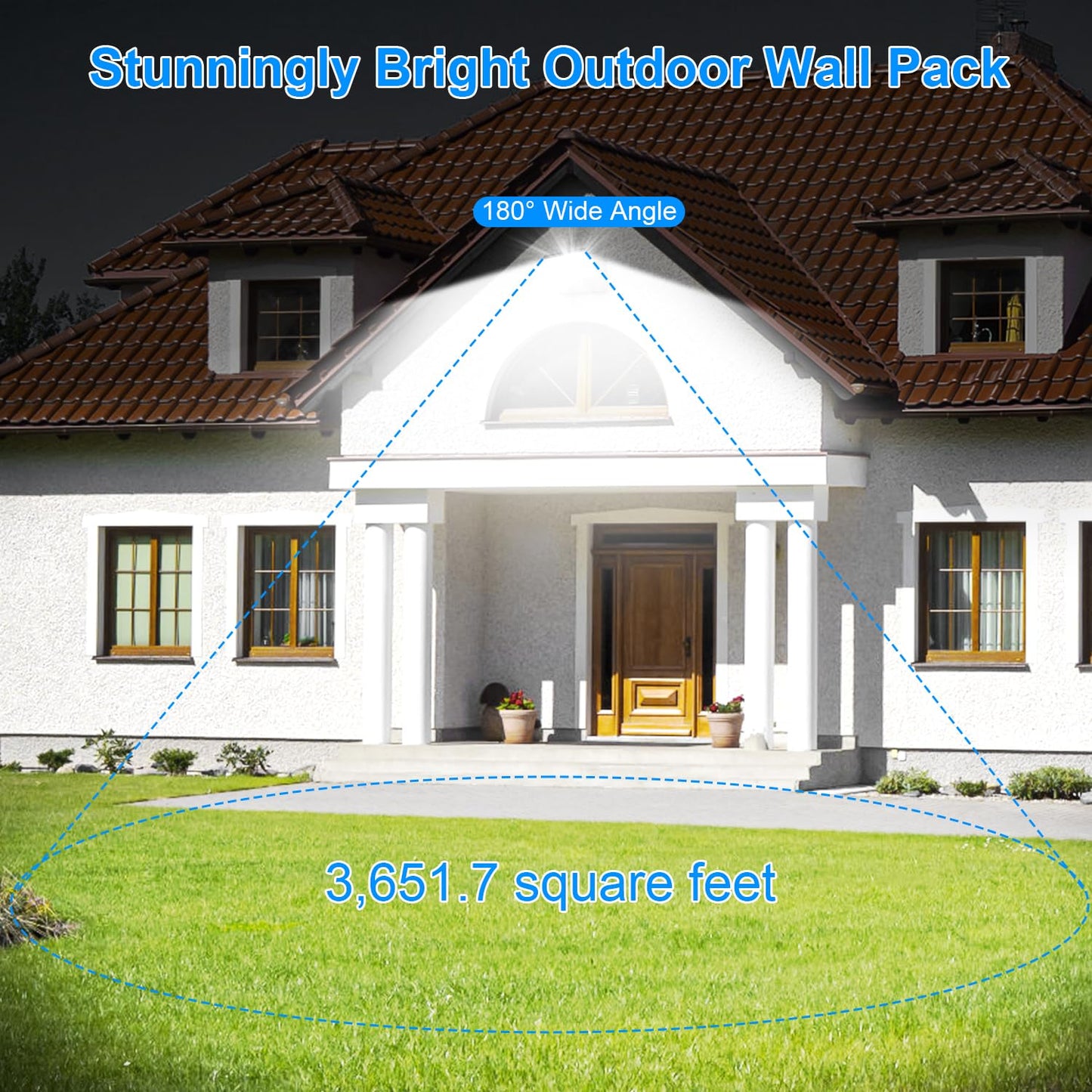Biritalo Modern Sleek Flood Lights Outdoor 120W  14200Lm 5000K Waterproof Led Security Lighting  360 Rotatable Commercial Wall Pack For Yard  Car Lot  Building
