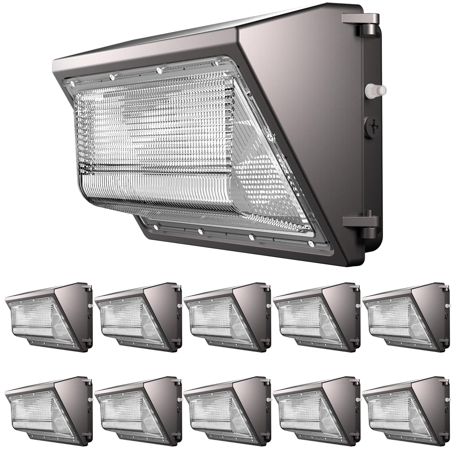 Acohook 10Pack 150W Led Wall Pack Lights  100-277V Dusk To Dawn With Photocell  22500Lm 5000K Daylight Ip65 Waterproof Outdoor Security Lighting  Energy Saving  Etl | 5-Year Warranty(Height:10~20Ft)