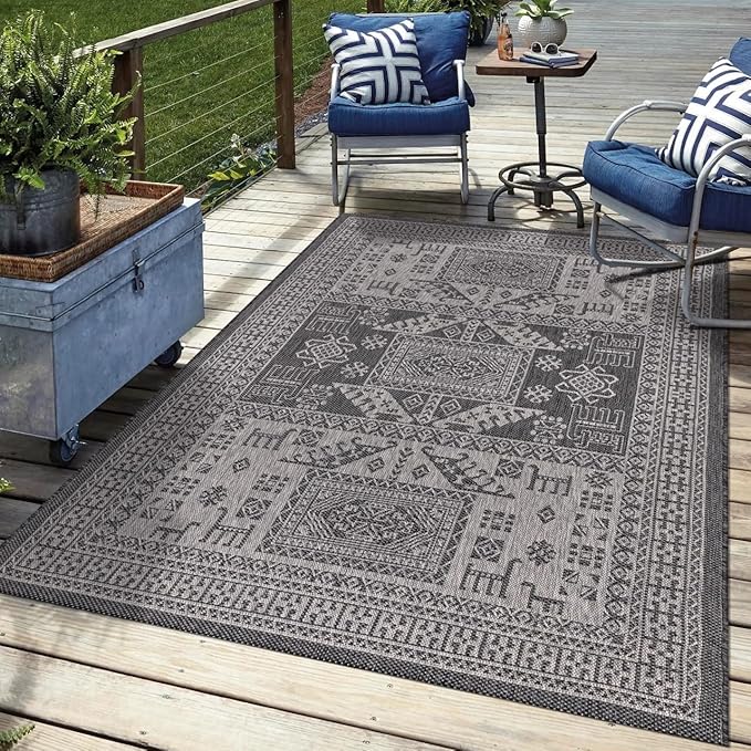 Keen Home Design Terrace Outdoor Area Rug - 12x15 Washable Indoor/Outdoor Rug for Patio, Kitchen, Balcony, Beach, Garden, Deck and Porch, Size: 12'x15'