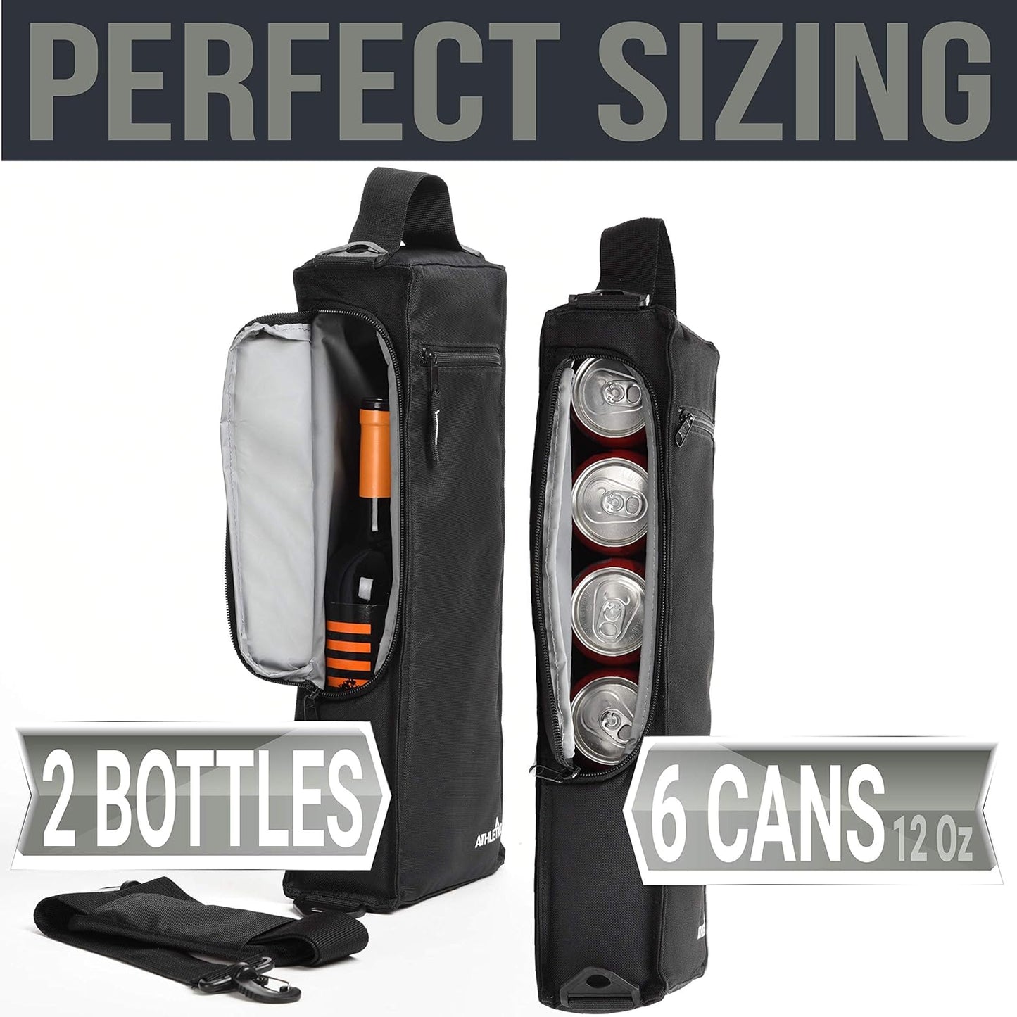 Athletico Golf Cooler Bag - Soft Sided Insulated Cooler Holds a 6 Pack of Cans or Two Wine Bottles