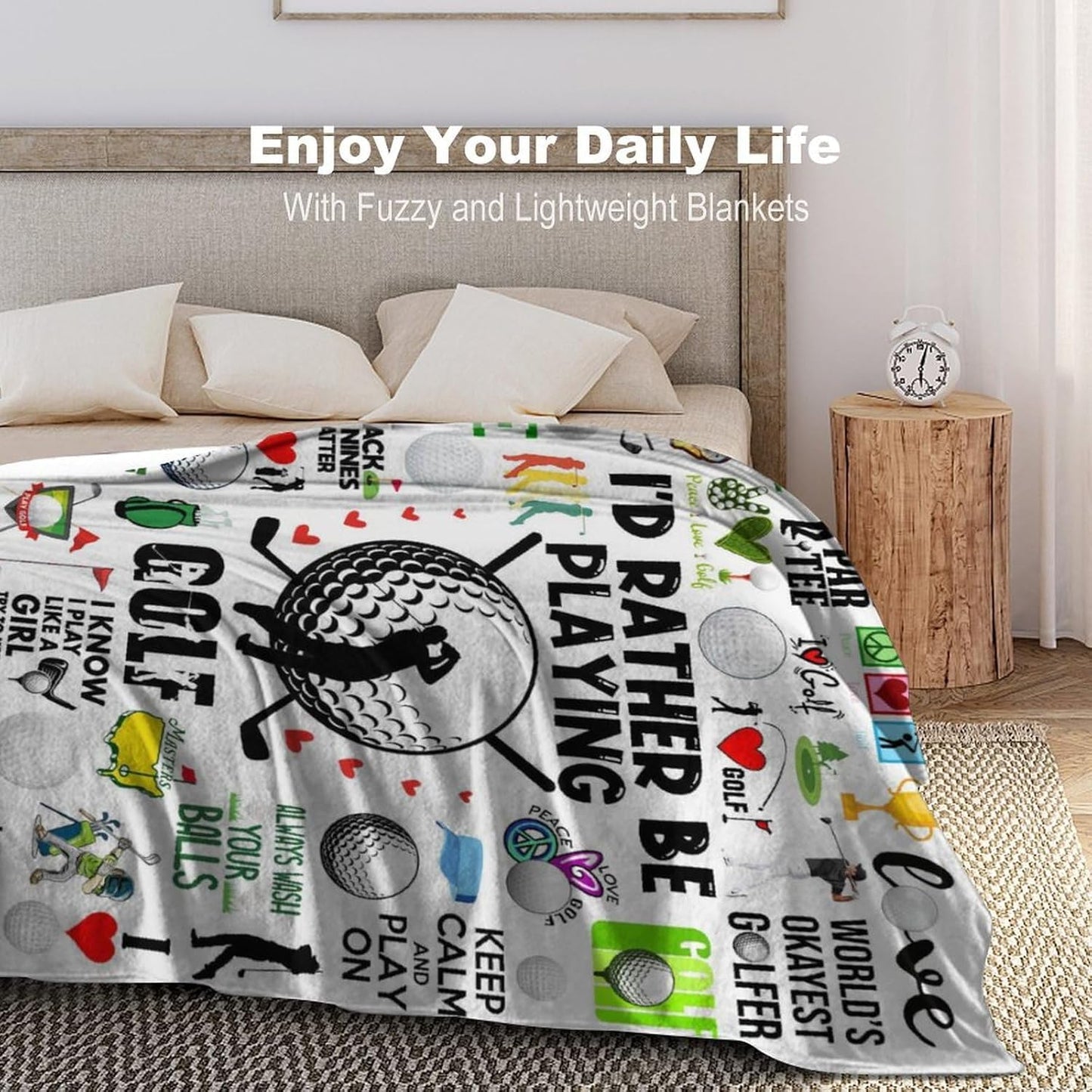Golf Blanket Gifts Merch for Men Women Soft Flannel Golfing Theme Decor Blanket Stuff Bedding Gifts for Golf Lovers Boys Girls Men Women Adults 80"X60"