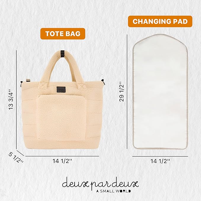 Deux par Deux Diaper Bag with Changing Mat - Adult Unisex - O/S/A