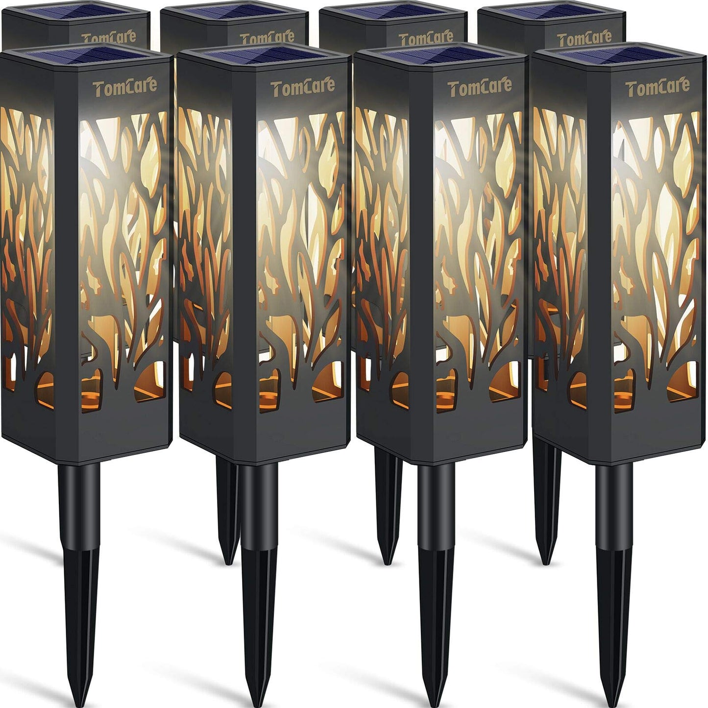 Tomcare Solar Lights Outdoor - Upgraded 8 Pack Waterproof Led Garden Lights, White, Model Sz-19004, Bigger Size For Pathway & Walkway