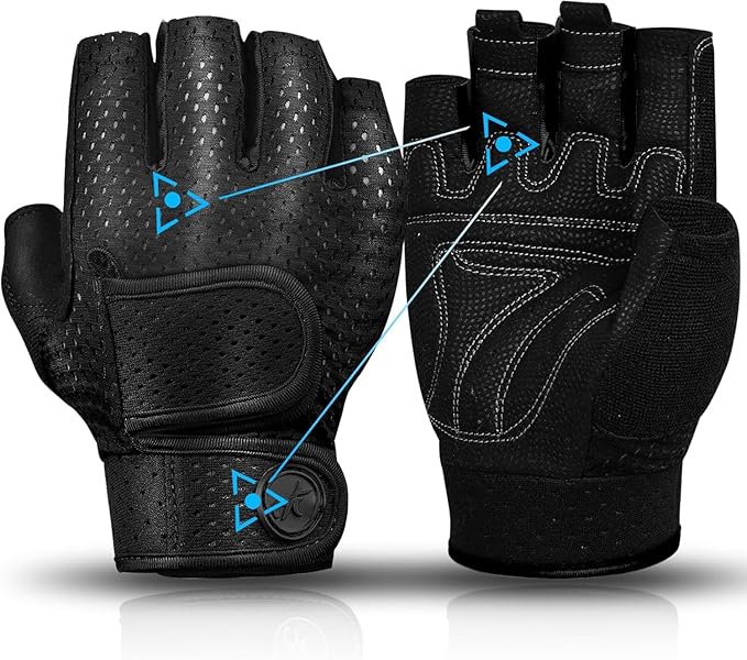 MOREOK Workout Gloves Padded Weight Lifting Gloves for Men/Women, [3MM Gel] Fingerless Grip Gym Gloves Fitness Gloves for ...