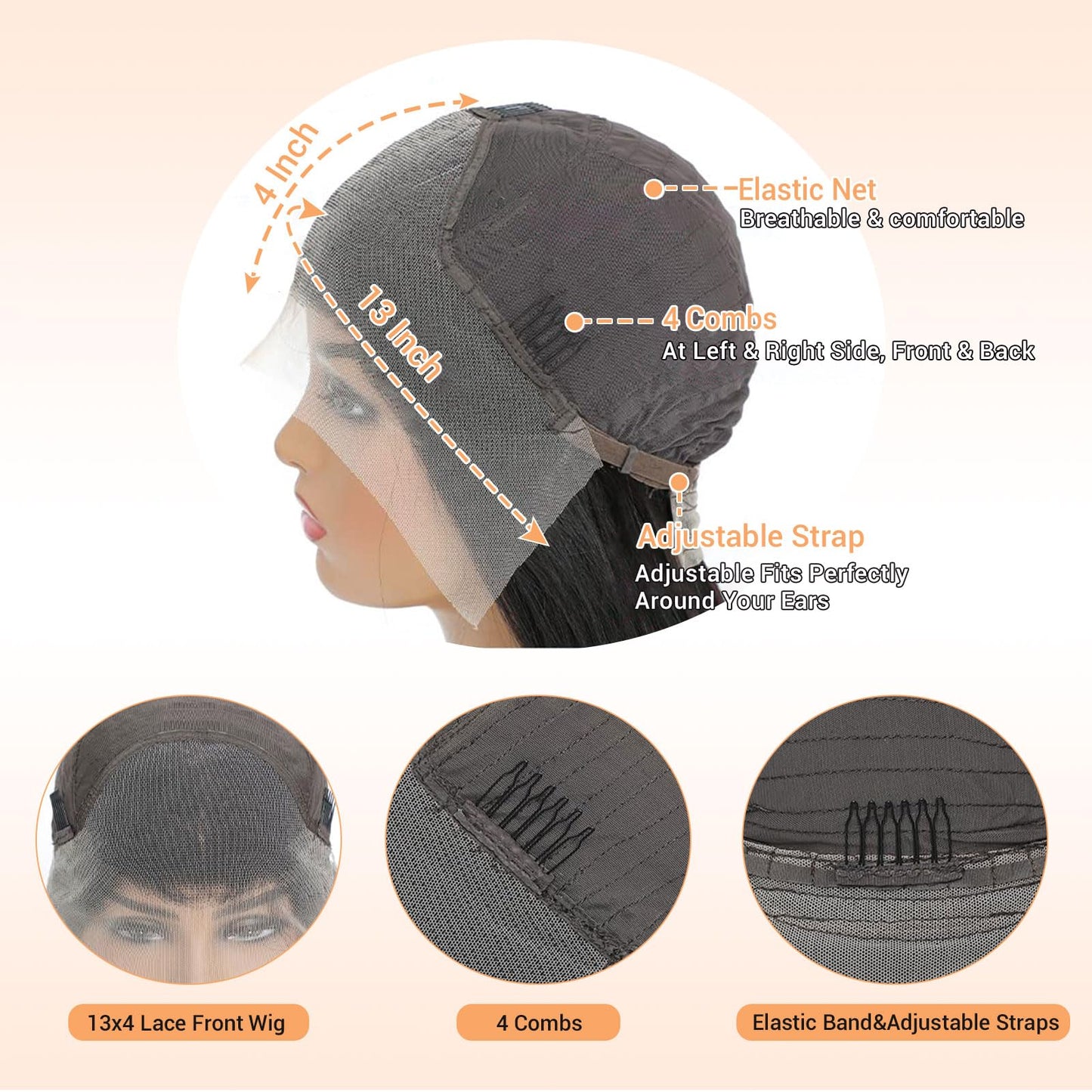 MOOTAFUL Bob Wig Human Hair 13x4 HD Lace Front Wigs Human Hair Pre Plucked 200% Density Glueless Short Body Wave Bob Wigs for Bl