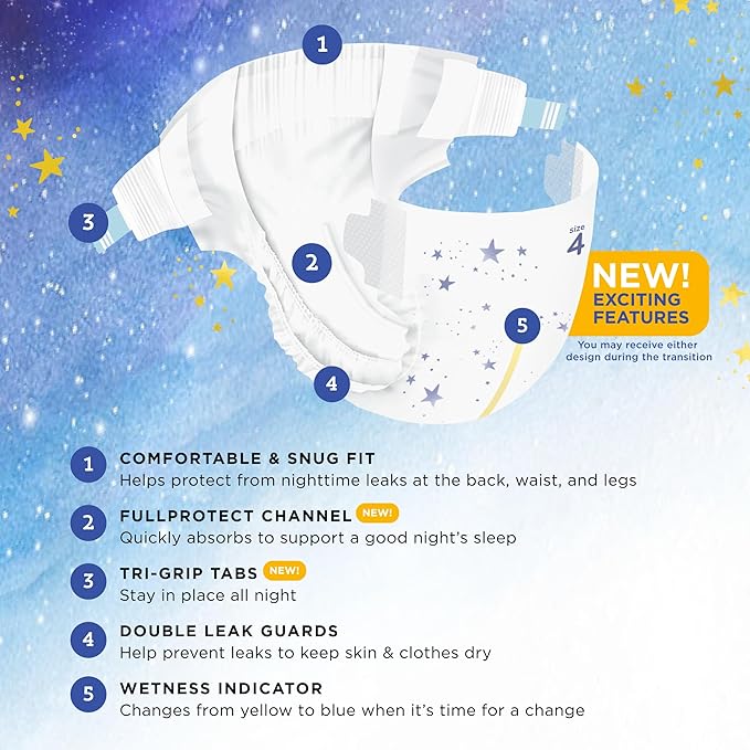 Amazon Brand - Mama Bear Overnight Diapers, Size 4, 74 Count