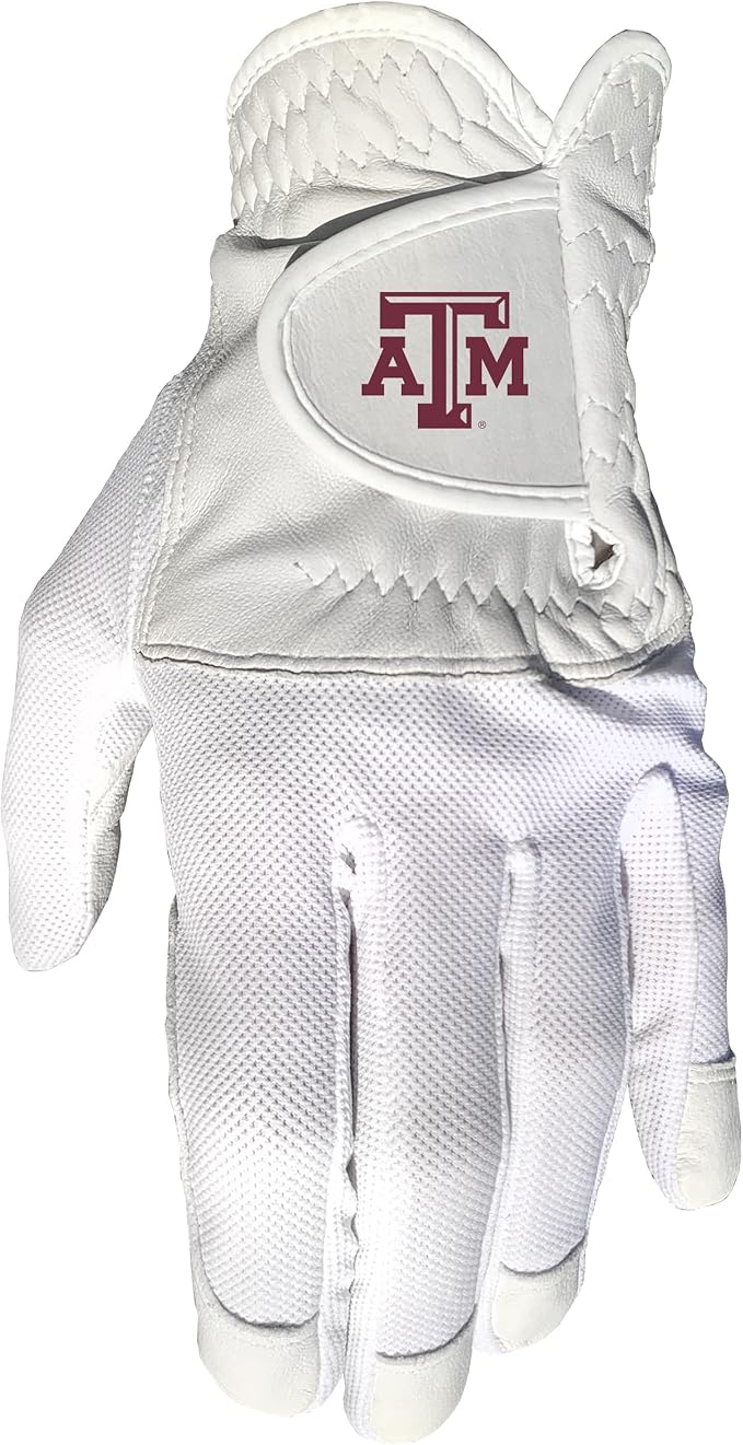 Team Golf NCAA Men's Left Hand Golf Glove, For Right Handed Players, One Size, Includes Removable Double-Sided Magnetic Ba...