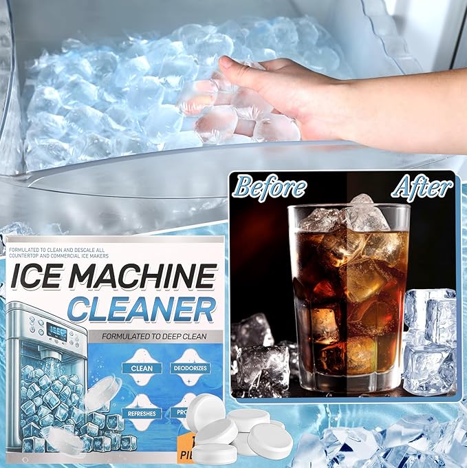 3 Pack 36 Pcs Ice Machine Cleaner Tablets Descaler, Clean Tablets for Ice Makers, Scale Remover for Countertop, Deep Cleaning, Remove Odor