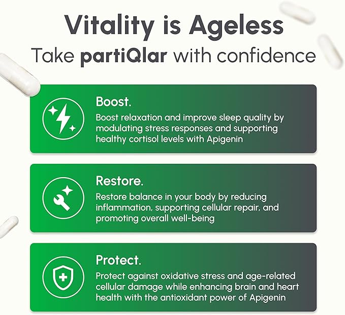 Apigenin, 100mg Per Serving, 60 Capsules – Pure – 98.7% stabilized – Active Bioflavonoids & Antioxidants – Sleep & Relaxation Supplement – Non-GMO