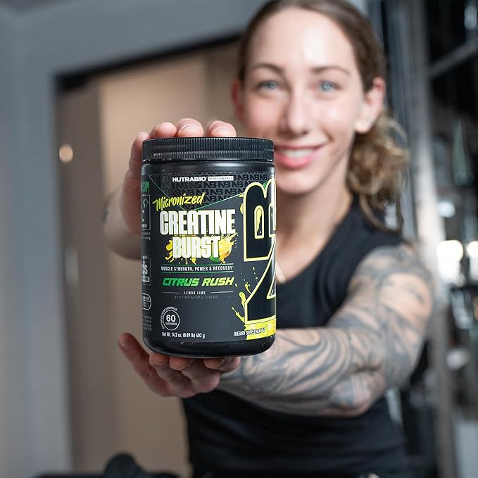 NutraBio Pure Micronized Creatine Monohydrate Powder Supplement, Citrus Rush, (300 g) - Supports Bulk Muscle Energy, Recovery, and Strength - HPLC Tested Creatine Powder Supplement for Men and Women