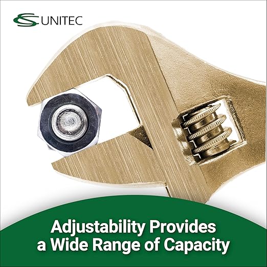 C.S. Unitec Adjustable End Wrench Non-Sparking, Non-Magnetic, Corrosion Resistant (Copper Beryllium) 10In(250Mm) TUV Certified EX501-10B, "10"""