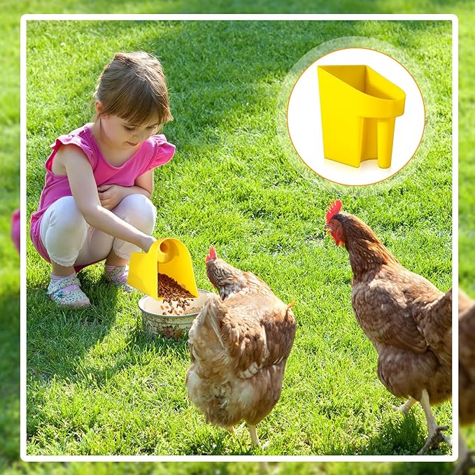 8 Pcs Feed Scoop 2 Qt Plastic Enclosed Heavy Duty Stackable Feed Scoop for Horse Chicken Livestock Animal Ranchers Homesteaders Farmers